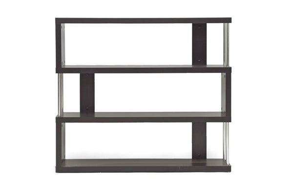 Baxton Studio Barnes Dark Brown Three Shelf Modern Bookcase