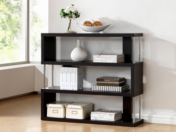 Baxton Studio Barnes Dark Brown Three Shelf Modern Bookcase Imtinanz