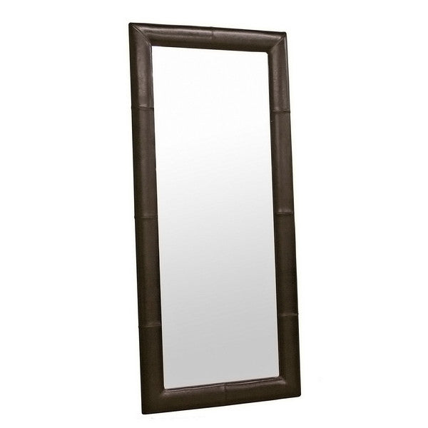 Baxton Studio Floor Mirror with Dark Brown Leather Frame Imtinanz