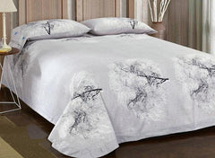 Tree with White Blooms Print Cotton Luxury 4-Piece Bedding Sets/Duvet Cover