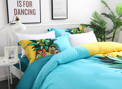 Brocade Cool Pineapple Seaside Leisure Casual Style Luxury 4-Piece Cotton Bedding Sets