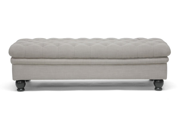 Baxton Studio Guildford Linen Modern Tufted Ottoman Imtinanz