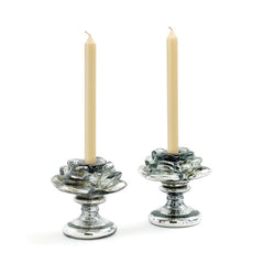 Pair of Glass Venice Candlesticks