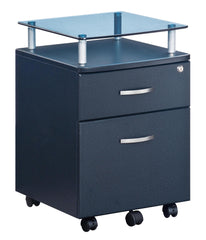 Techni Mobili Rolling Glass Top File Cabinet