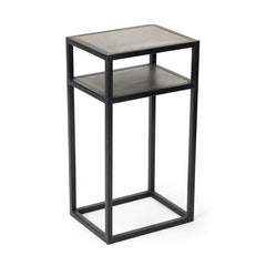 Iron with Inset Steel Top Modern Table