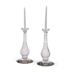 Pair of Glass Frasier Candlesticks