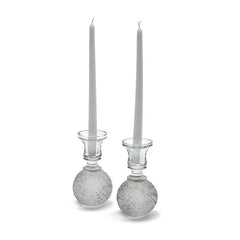 Pair Of Cross Cut Ball Candlesticks