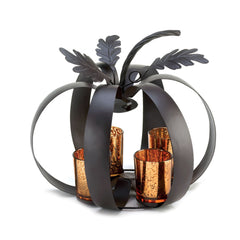 Iron Pumpkin Candle Holder Display