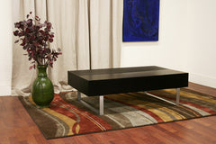 Baxton Studio Noemi Black Coffee Table with Storage Compartments