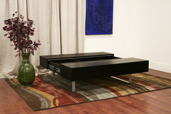 Baxton Studio Noemi Black Coffee Table with Storage Compartments